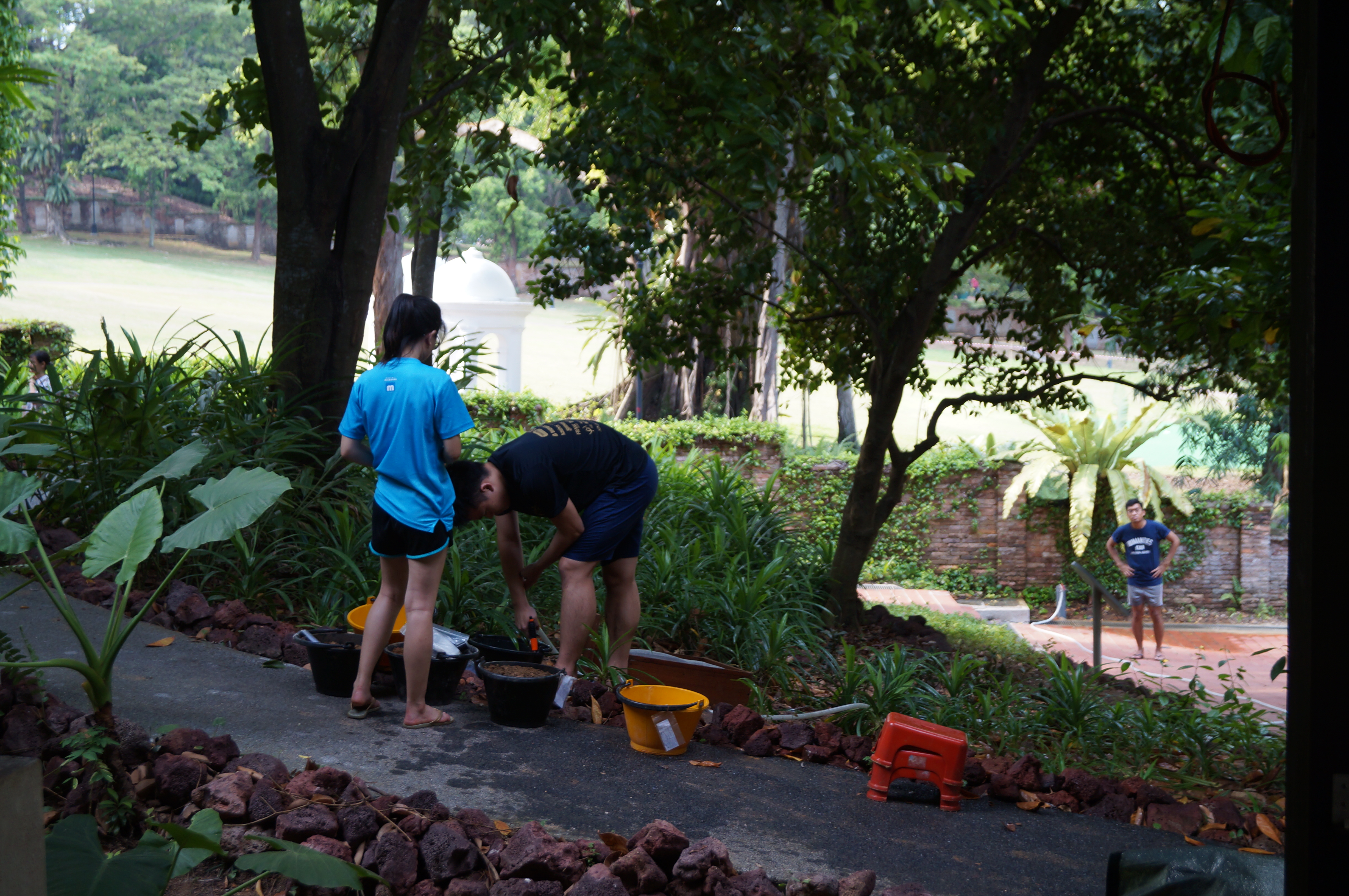 Figure 5. Wet-sifting at Fort Canning