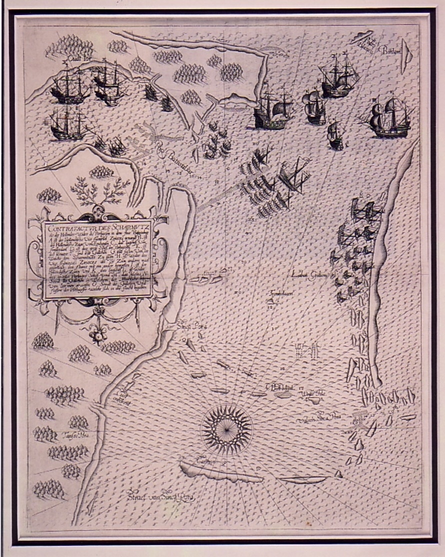 map of a naval engagement in the Straits of Singapore